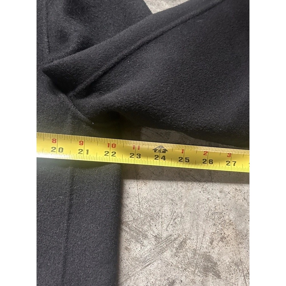 ALL SAINTS BLACK Wool Blend 2 Button Over Coat Medium Long - Picture 9 of 11